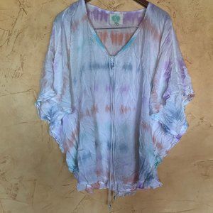 Z&L tie dye flowy shirt with shell ties